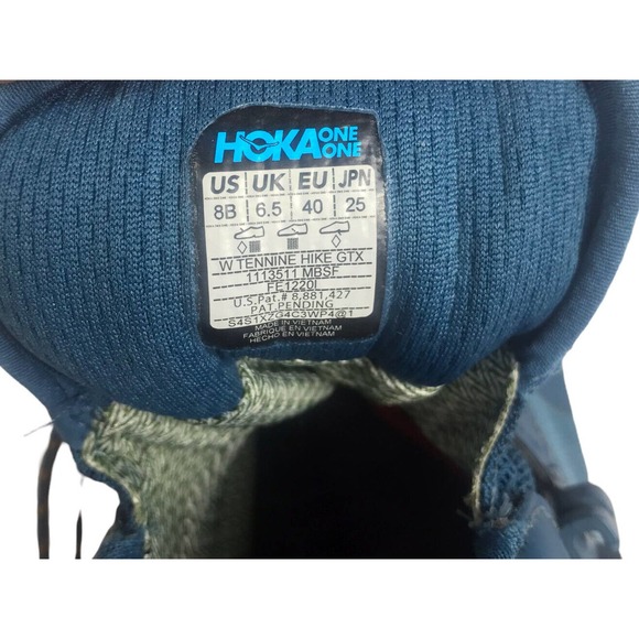 Hoka One One Tennine Hike GTX GORE-TEX Hiking Boots Moroccan Blue size 8 - Picture 5 of 11